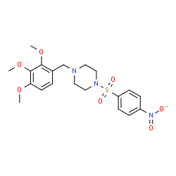 ChemSpider 2D Image | 1-[(4-Nitrophenyl)sulfonyl]-4-(2,3,4-trimethoxybenzyl)piperazine | C20H25N3O7S