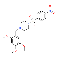 ChemSpider 2D Image | 1-[(4-Nitrophenyl)sulfonyl]-4-(2,4,5-trimethoxybenzyl)piperazine | C20H25N3O7S