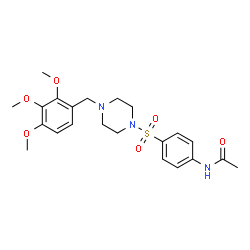 ChemSpider 2D Image | N-(4-{[4-(2,3,4-Trimethoxybenzyl)-1-piperazinyl]sulfonyl}phenyl)acetamide | C22H29N3O6S