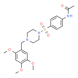 ChemSpider 2D Image | N-(4-{[4-(2,4,5-Trimethoxybenzyl)-1-piperazinyl]sulfonyl}phenyl)acetamide | C22H29N3O6S