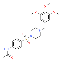 ChemSpider 2D Image | N-(4-{[4-(3,4,5-Trimethoxybenzyl)-1-piperazinyl]sulfonyl}phenyl)acetamide | C22H29N3O6S