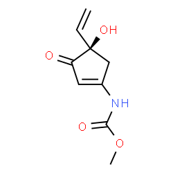 ChemSpider 2D Image | Methyl [(4R)-4-hydroxy-3-oxo-4-vinyl-1-cyclopenten-1-yl]carbamate | C9H11NO4