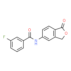 ChemSpider 2D Image | 3-Fluoro-N-(1-oxo-1,3-dihydro-2-benzofuran-5-yl)benzamide | C15H10FNO3