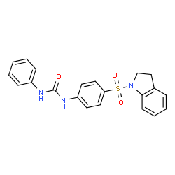 ChemSpider 2D Image | 1-[4-(2,3-dihydroindole-1-sulfonyl)phenyl]-3-phenylurea | C21H19N3O3S
