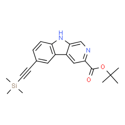 ChemSpider 2D Image | 2-Methyl-2-propanyl 6-[(trimethylsilyl)ethynyl]-9H-beta-carboline-3-carboxylate | C21H24N2O2Si