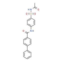 ChemSpider 2D Image | N-[4-(Acetylsulfamoyl)phenyl]-4-biphenylcarboxamide | C21H18N2O4S