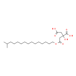 ChemSpider 2D Image | 2-Hydroxy-2-{2-[(14-methylpentadecyl)oxy]-2-oxoethyl}succinic acid | C22H40O7