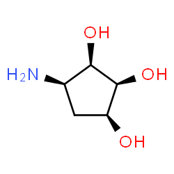 ChemSpider 2D Image | (1S,2S,3R,4R)-4-Amino-1,2,3-cyclopentanetriol | C5H11NO3