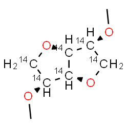 ChemSpider 2D Image | 1,4:3,6-Dianhydro-2,5-di-O-methyl-D-(~14~C_6_)glucitol | C214C6H14O4