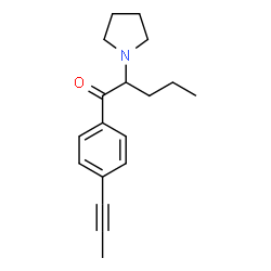 ChemSpider 2D Image | 1-[4-(1-Propyn-1-yl)phenyl]-2-(1-pyrrolidinyl)-1-pentanone | C18H23NO