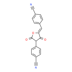 ChemSpider 2D Image | 4-[(5Z)-5-(4-Cyanobenzylidene)-2,4-dioxotetrahydro-3-furanyl]benzonitrile | C19H10N2O3