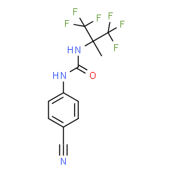 ChemSpider 2D Image | 1-(4-Cyanophenyl)-3-(1,1,1,3,3,3-hexafluoro-2-methyl-2-propanyl)urea | C12H9F6N3O