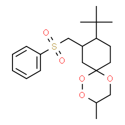 ChemSpider 2D Image | 3-Methyl-9-(2-methyl-2-propanyl)-8-[(phenylsulfonyl)methyl]-1,2,5-trioxaspiro[5.5]undecane | C20H30O5S