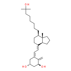 ChemSpider 2D Image | (1S,3R,5Z,7E,9xi,12beta)-12-(7-Hydroxy-7-methyloctyl)-9,10-secoandrosta-5,7,10-triene-1,3-diol | C28H46O3