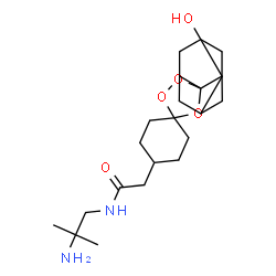 ChemSpider 2D Image | N-(2-Amino-2-methylpropyl)-2-(5''-hydroxydispiro[cyclohexane-1,3'-[1,2,4]trioxolane-5',2''-tricyclo[3.3.1.1~3,7~]decan]-4-yl)acetamide | C22H36N2O5