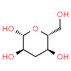 ChemSpider 2D Image | 3-Deoxy-beta-D-ribo-hexopyranose | C6H12O5