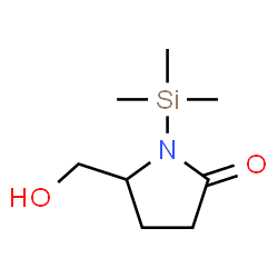 ChemSpider 2D Image | 5-(Hydroxymethyl)-1-(trimethylsilyl)-2-pyrrolidinone | C8H17NO2Si