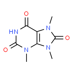 ChemSpider 2D Image | 3,7,9-Trimethyl-7,9-dihydro-1H-purine-2,6,8(3H)-trione | C8H10N4O3