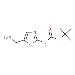 ChemSpider 2D Image | tert-butyl N-[5-(aminomethyl)-1,3-thiazol-2-yl]carbamate | C9H15N3O2S