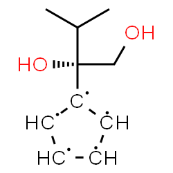 ChemSpider 2D Image | 1-[(2R)-1,2-Dihydroxy-3-methyl-2-butanyl]-1,2,3,4,5-cyclopentanepentayl | C10H15O2