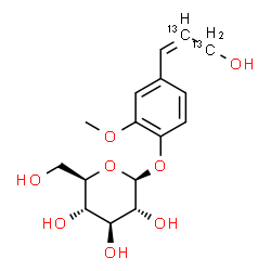 ChemSpider 2D Image | 4-[(1Z)-3-Hydroxy(2,3-~13~C_2_)-1-propen-1-yl]-2-methoxyphenyl beta-D-glucopyranoside | C1413C2H22O8