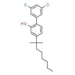 ChemSpider 2D Image | 3',5'-Dichloro-4-(2-methyl-2-octanyl)-2-biphenylol | C21H26Cl2O