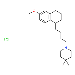 ChemSpider 2D Image | 1-[4-(6-Methoxy-1,2,3,4-tetrahydro-1-naphthalenyl)butyl]-4,4-dimethylpiperidine hydrochloride (1:1) | C22H36ClNO