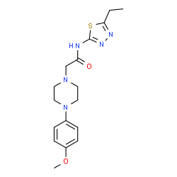 ChemSpider 2D Image | N-(5-Ethyl-1,3,4-thiadiazol-2-yl)-2-[4-(4-methoxyphenyl)-1-piperazinyl]acetamide | C17H23N5O2S