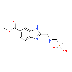 ChemSpider 2D Image | [({[6-(Methoxycarbonyl)-1H-benzimidazol-2-yl]methyl}amino)methyl]phosphonic acid | C11H14N3O5P