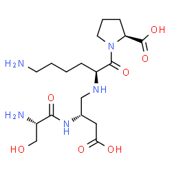 ChemSpider 2D Image | N~2~-[(2S)-3-Carboxy-2-(L-serylamino)propyl]-L-lysyl-L-proline | C18H33N5O7