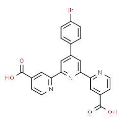 ChemSpider 2D Image | 4'-(4-Bromophenyl)-2,2':6',2''-terpyridine-4,4''-dicarboxylic acid | C23H14BrN3O4