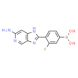 ChemSpider 2D Image | [4-(6-Amino-1H-imidazo[4,5-c]pyridin-2-yl)-3-fluorophenyl]boronic acid | C12H10BFN4O2