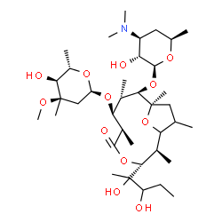 ChemSpider 2D Image | (2R,3R,6R,7S,8S,9R,10R)-3-[(2R)-2,3-Dihydroxy-2-pentanyl]-9-{[(2S,3R,4S,6R)-4-(dimethylamino)-3-hydroxy-6-methyltetrahydro-2H-pyran-2-yl]oxy}-7-{[(2R,4R,5S,6S)-5-hydroxy-4-methoxy-4,6-dimethyltetrahyd
ro-2H-pyran-2-yl]oxy}-2,6,8,10,12-pentamethyl-4,13-dioxabicyclo[8.2.1]tridecan-5-one | C37H67NO12