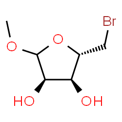 ChemSpider 2D Image | Methyl 5-bromo-5-deoxy-D-ribofuranoside | C6H11BrO4