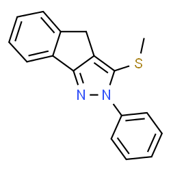 ChemSpider 2D Image | 3-Methylthio-2-phenyl-2,4-dihydro-indeno[1,2-c]pyrazole | C17H14N2S