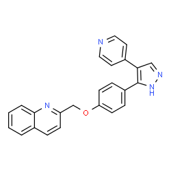 ChemSpider 2D Image | 2-{[4-(4-pyridin-4-yl-1H-pyrazol-3-yl)phenoxy]methyl}quinoline | C24H18N4O