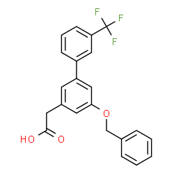 ChemSpider 2D Image | [5-(Benzyloxy)-3'-(trifluoromethyl)-3-biphenylyl]acetic acid | C22H17F3O3