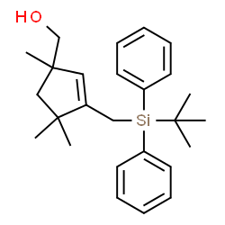 ChemSpider 2D Image | (1,4,4-Trimethyl-3-{[(2-methyl-2-propanyl)(diphenyl)silyl]methyl}-2-cyclopenten-1-yl)methanol | C26H36OSi