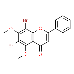 ChemSpider 2D Image | 6,8-Dibromo-5,7-dimethoxy-2-phenyl-4H-chromen-4-one | C17H12Br2O4