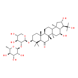 ChemSpider 2D Image | (3beta,13xi,16beta,20alpha,21beta)-16,20,22-Trihydroxy-6-oxohopan-3-yl 2-O-(6-deoxy-alpha-L-mannopyranosyl)-beta-D-xylopyranoside | C41H68O13