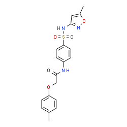ChemSpider 2D Image | N-{4-[(5-Methyl-1,2-oxazol-3-yl)sulfamoyl]phenyl}-2-(4-methylphenoxy)acetamide | C19H19N3O5S