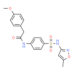 ChemSpider 2D Image | 2-(4-methoxyphenyl)-N-[4-[(5-methyl-3-isoxazolyl)sulfamoyl]phenyl]acetamide | C19H19N3O5S