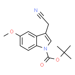 ChemSpider 2D Image | tert-Butyl 3-(cyanomethyl)-5-methoxy-1H-indole-1-carboxylate | C16H18N2O3