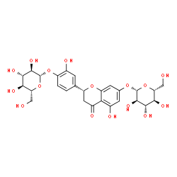 ChemSpider 2D Image | 4-[(2R)-7-(beta-D-Glucopyranosyloxy)-5-hydroxy-4-oxo-3,4-dihydro-2H-chromen-2-yl]-2-hydroxyphenyl beta-D-glucopyranoside | C27H32O16