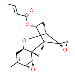 ChemSpider 2D Image | (4alpha,7alpha,8alpha)-7,8:12,13-Diepoxytrichothec-9-en-4-yl (2E)-2-butenoate | C19H24O5