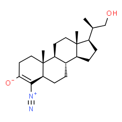 ChemSpider 2D Image | (5alpha,20R)-4-Diazo-21-hydroxy-20-methylpregnan-3-one | C22H34N2O2