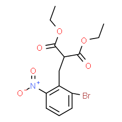 ChemSpider 2D Image | Diethyl (2-bromo-6-nitrobenzyl)malonate | C14H16BrNO6