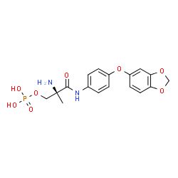 ChemSpider 2D Image | N-[4-(1,3-Benzodioxol-5-yloxy)phenyl]-2-methyl-O-phosphono-L-serinamide | C17H19N2O8P