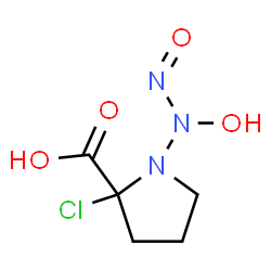 ChemSpider 2D Image | 2-Chloro-1-[hydroxy(nitroso)amino]proline | C5H8ClN3O4