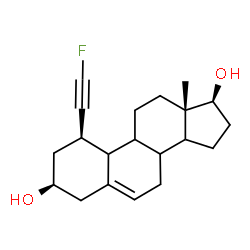 ChemSpider 2D Image | (1beta,3beta,8xi,9xi,10xi,14xi,17beta)-1-(Fluoroethynyl)estr-5-ene-3,17-diol | C20H27FO2